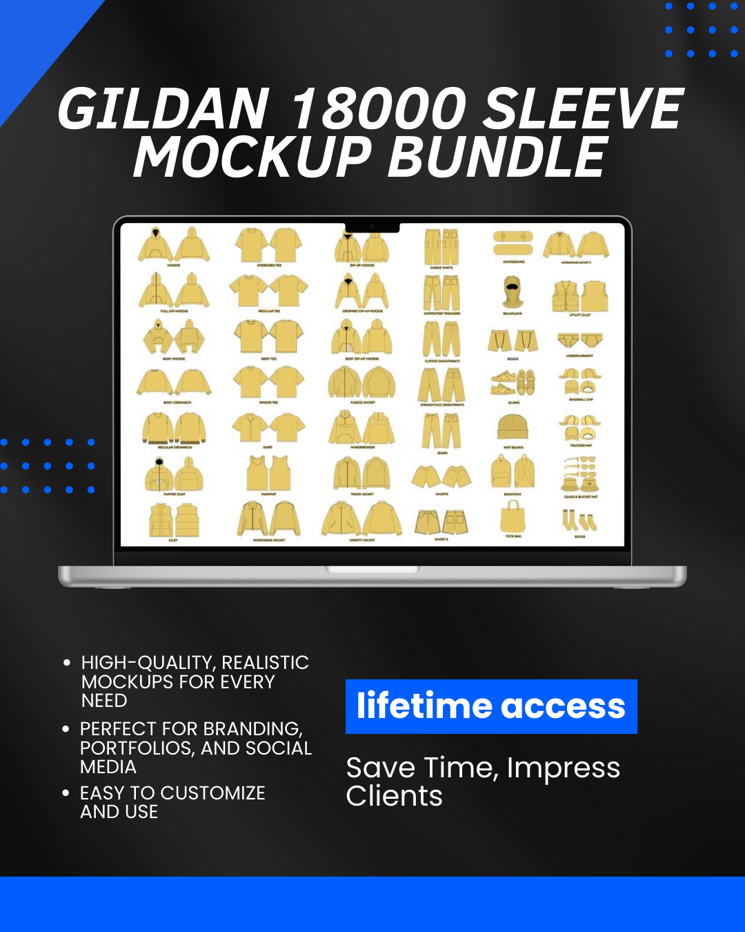 Gildan-18000 Sleeve Mockup Bundle