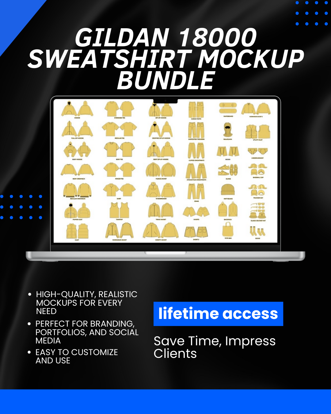 Gildan-18000 Sweatshirt Mockup Bundle