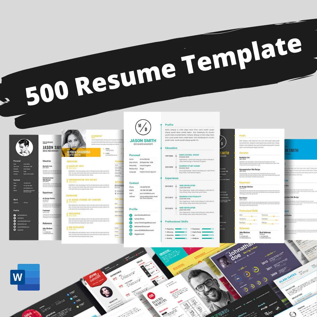 500+ Pre-Ready Resumes / CV Pack